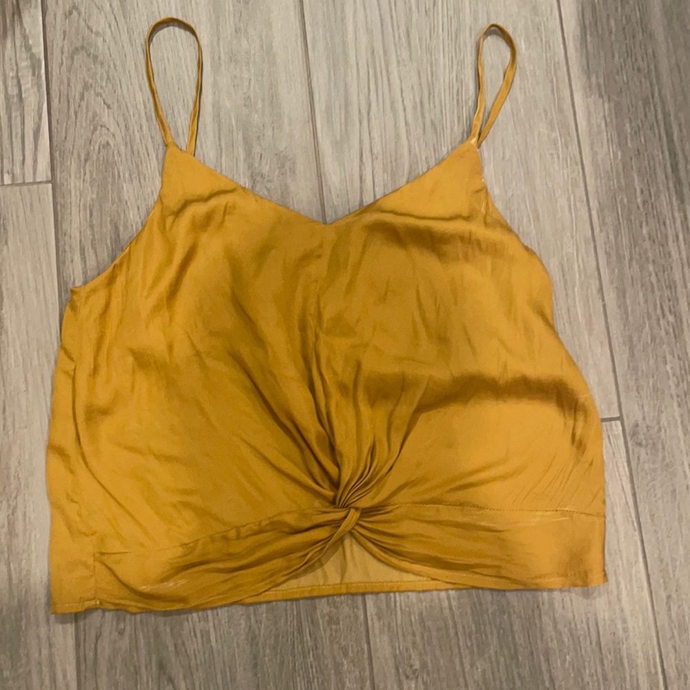 Mustard yellow tie top